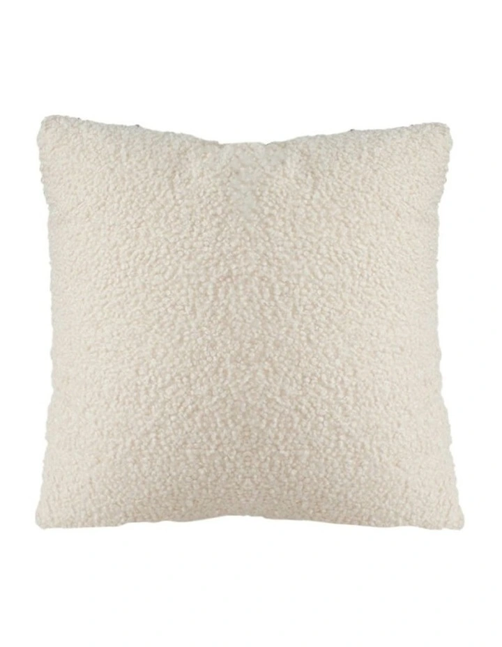 Boucle Textured Cushion Soft Cozy Decorative Throw Pillow 50cm in Cream White image 1