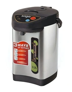 Stainless Steel Electric Thermal Pot Dispenser with 3 Dispensing Modes 3.2L in Silver