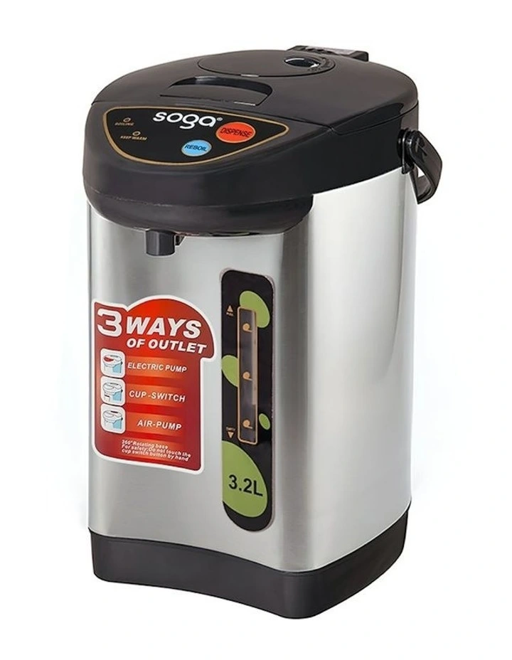 Stainless Steel Electric Thermal Pot Dispenser with 3 Dispensing Modes 3.2L in Silver image 1