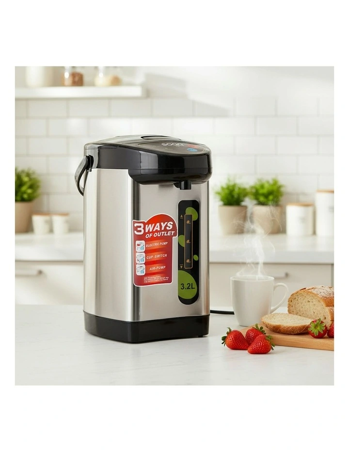 Stainless Steel Electric Thermal Pot Dispenser with 3 Dispensing Modes 3.2L in Silver image 3