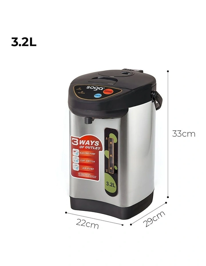 Stainless Steel Electric Thermal Pot Dispenser with 3 Dispensing Modes 3.2L in Silver image 5