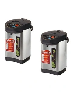 Stainless Steel Electric Thermal Pot Dispenser with 3 Dispensing Modes 3.2L x2 in Silver