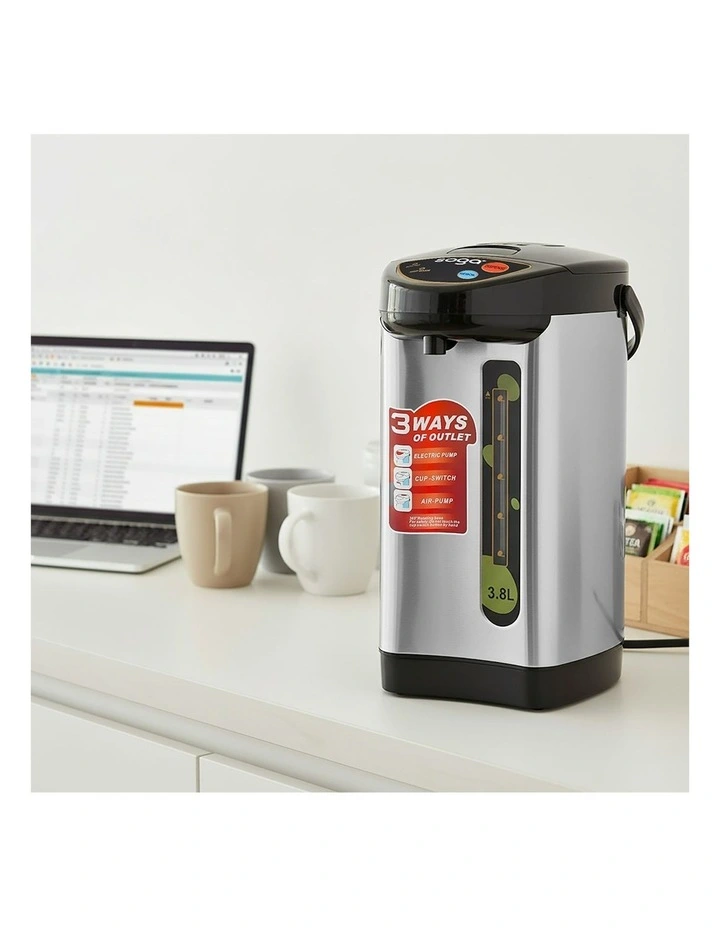Stainless Steel Electric Thermal Pot Dispenser with 3 Dispensing Modes 3.8L in Silver image 3