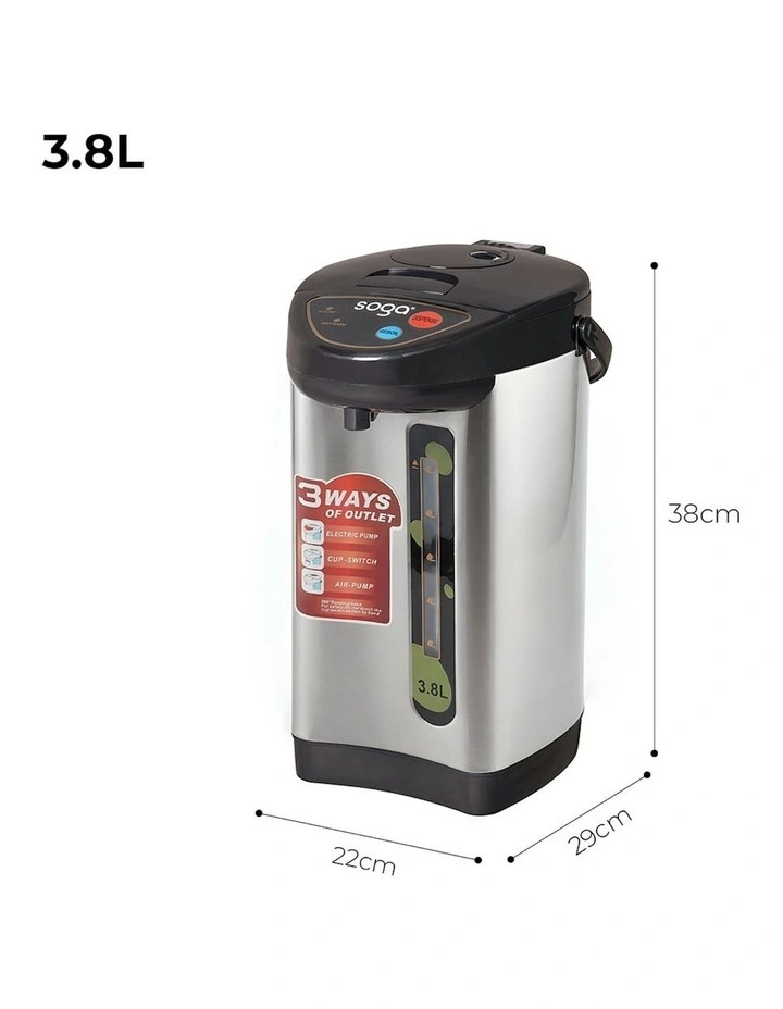 Stainless Steel Electric Thermal Pot Dispenser with 3 Dispensing Modes 3.8L in Silver image 5