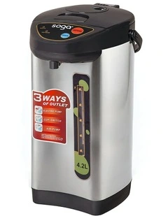 Stainless Steel Electric Thermal Pot Dispenser with 3 Dispensing Modes 4.2L in Silver