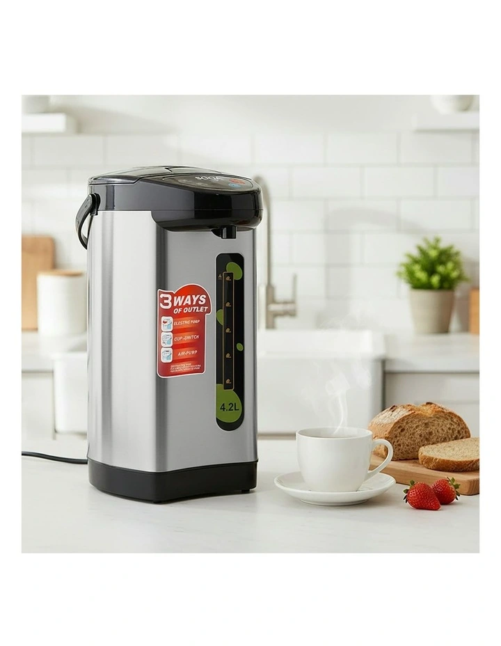 Stainless Steel Electric Thermal Pot Dispenser with 3 Dispensing Modes 4.2L in Silver image 3