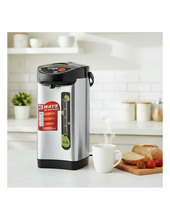 Stainless Steel Electric Thermal Pot Dispenser with 3 Dispensing Modes 4.2L in Silver image 4