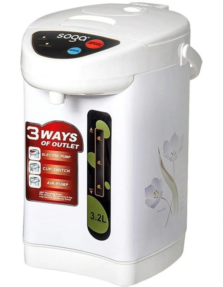 Plastic Exterior Electric Thermal Pot Dispenser with 3 Dispensing Modes3.2L in White image 1