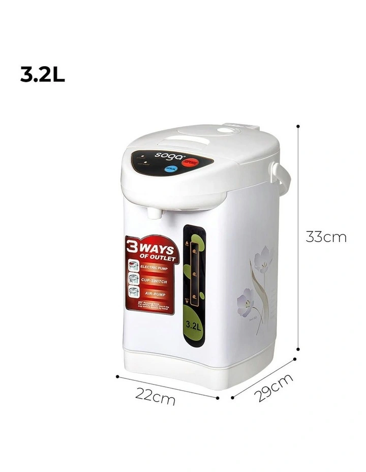 Plastic Exterior Electric Thermal Pot Dispenser with 3 Dispensing Modes3.2L in White image 5