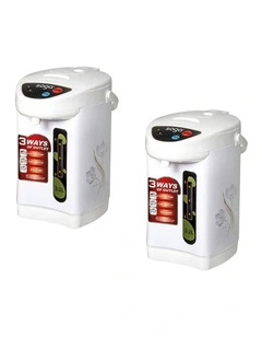 2X Plastic Exterior Electric Thermal Pot Dispenser with 3 Dispensing Modes 3.2L in White