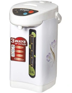 Plastic Exterior Electric Thermal Pot Dispenser with 3 Dispensing Modes 3.8L in White