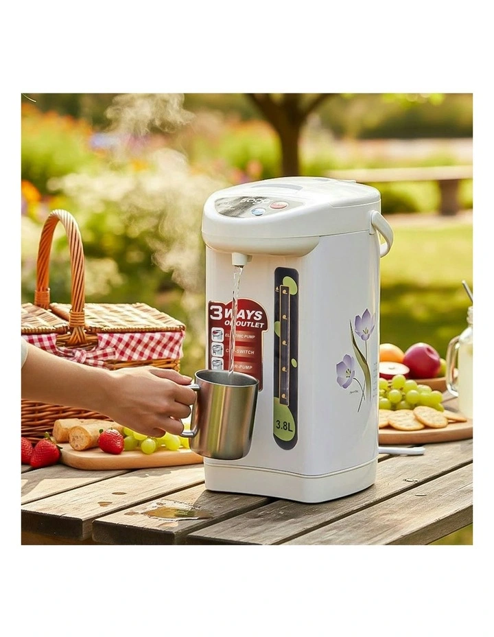 Plastic Exterior Electric Thermal Pot Dispenser with 3 Dispensing Modes 3.8L in White image 3