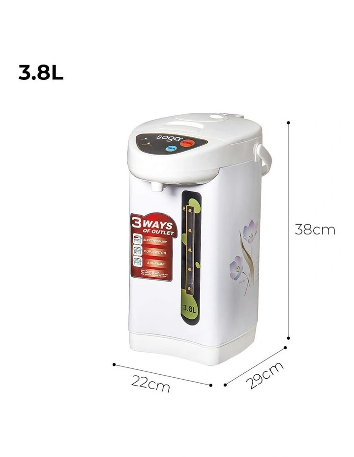 Plastic Exterior Electric Thermal Pot Dispenser with 3 Dispensing Modes 3.8L in White image 5