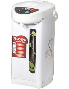 Plastic Exterior Electric Thermal Pot Dispenser with 3 Dispensing Modes 4.2L in White