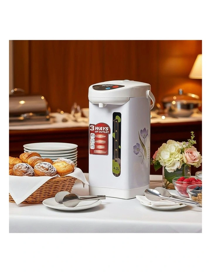 Plastic Exterior Electric Thermal Pot Dispenser with 3 Dispensing Modes 4.2L in White image 2