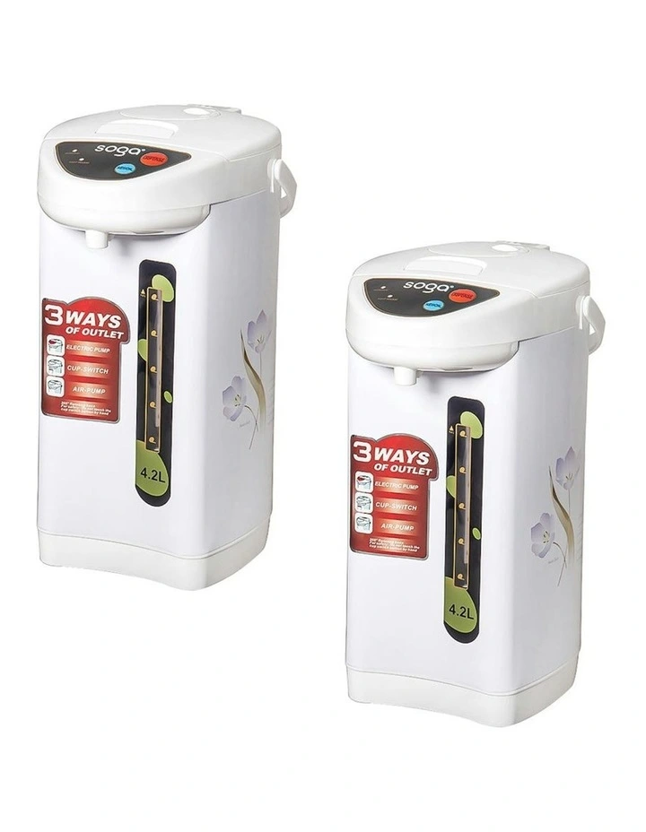 Plastic Exterior Electric Thermal Pot Dispenser 2X 4.2L in White image 1
