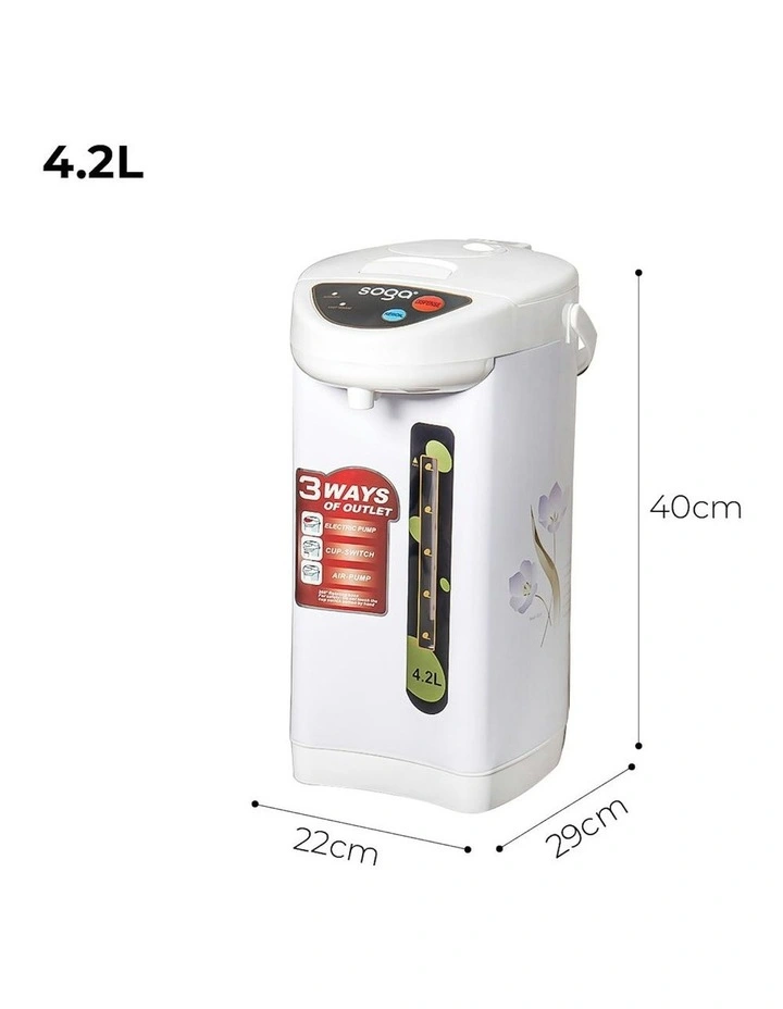 Plastic Exterior Electric Thermal Pot Dispenser 2X 4.2L in White image 5
