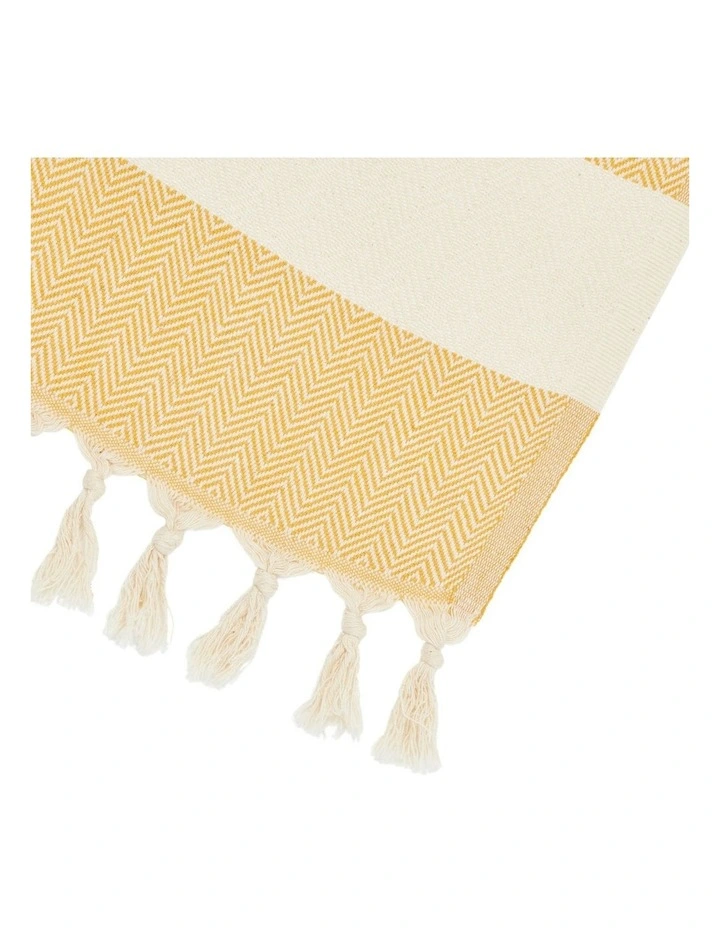 Zig Zag Turkish Towel in Yellow image 3