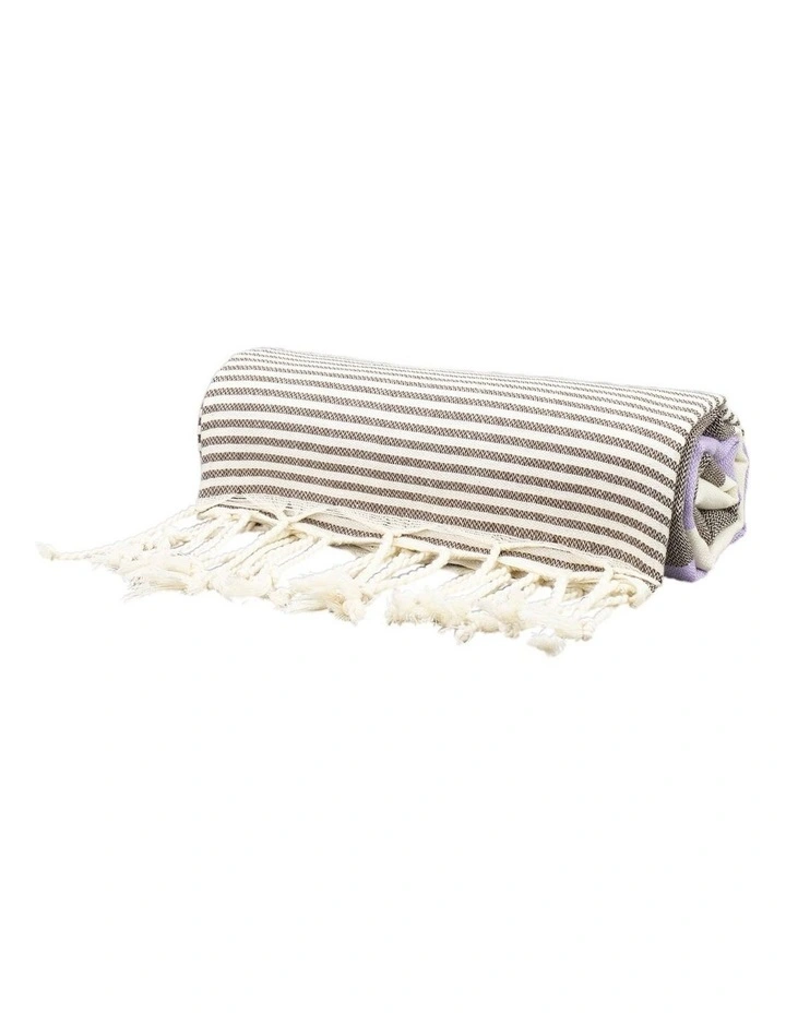 Thin Turkish Towel in Brown/Purple image 1