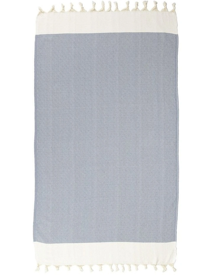 Petroleum Turkish Towel in White/Grey image 2