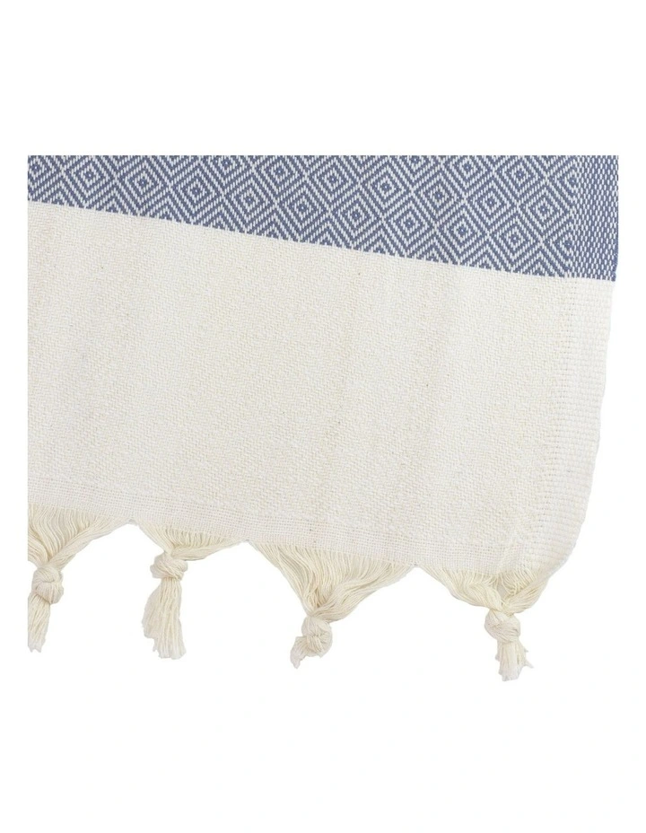 Petroleum Turkish Towel in White/Grey image 3