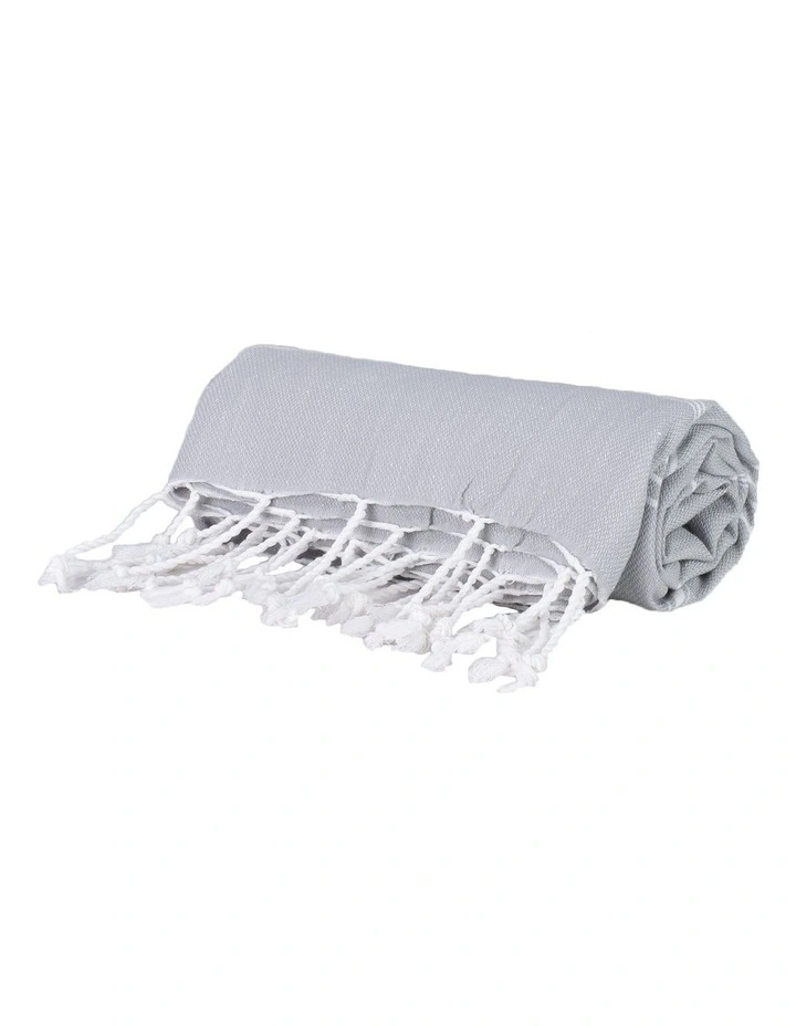 Thin Turkish Towel in Grey/White image 1