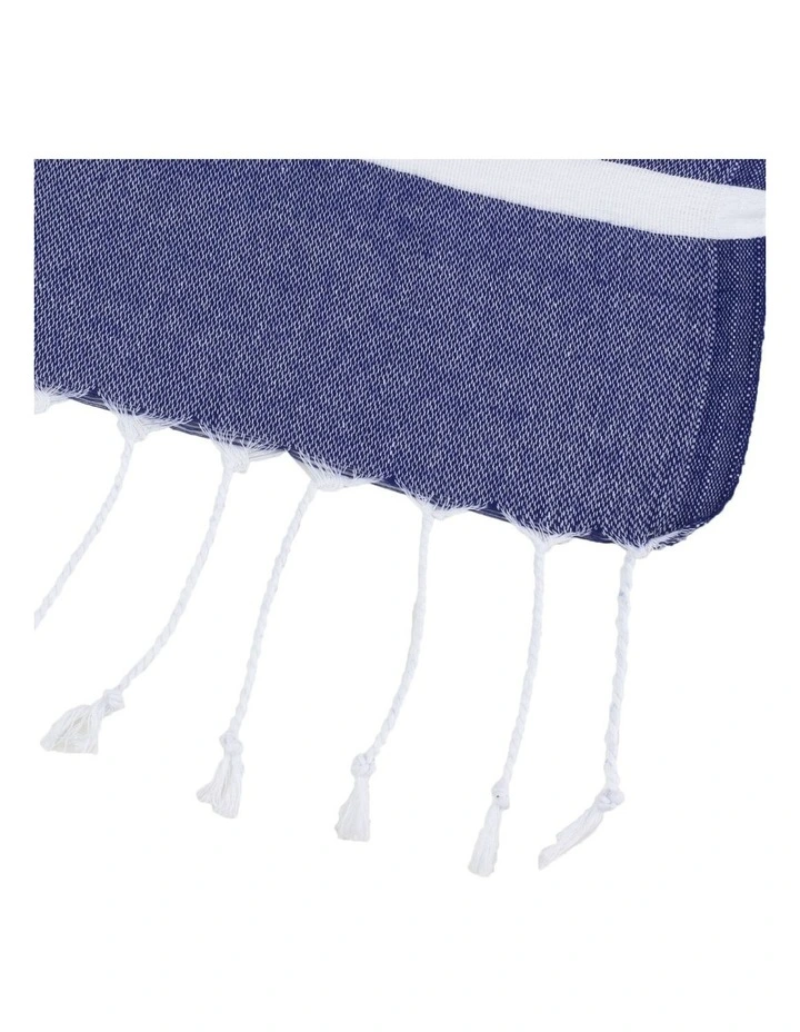 Thin Turkish Stripes Towel in Navy image 4
