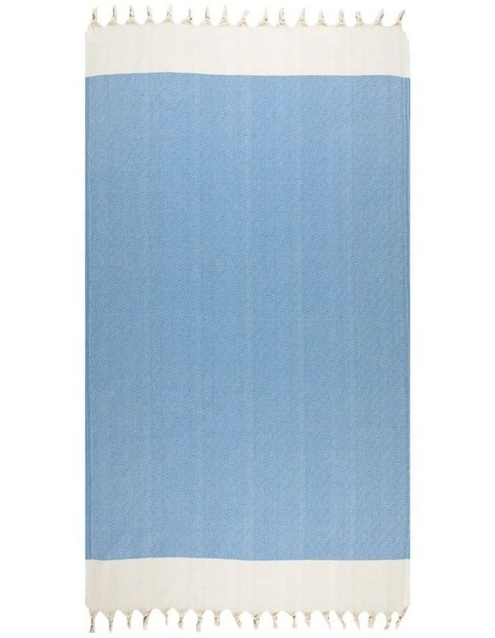 Turkish Towel in Pale Blue/White image 2