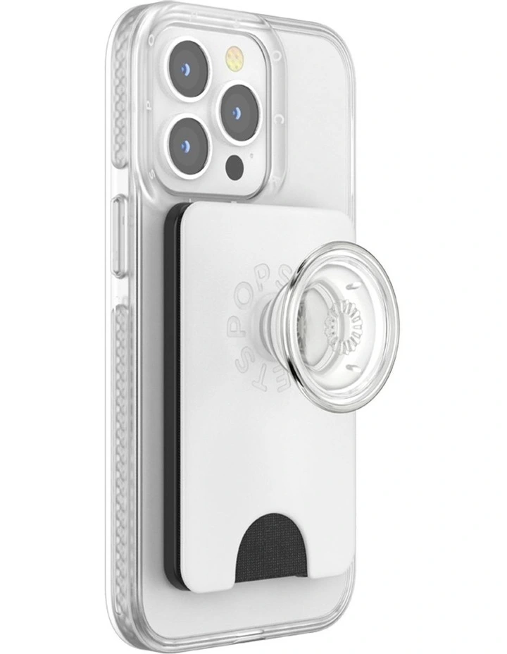 PopWallet  MagSafe iPhone Card Holder/Wallet with PopGrip in White image 5