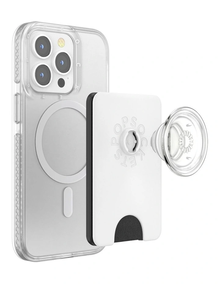 PopWallet  MagSafe iPhone Card Holder/Wallet with PopGrip in White image 6