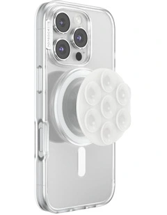 Suction MagSafe Phone Grip And Holder With Adapter Ring in Clear