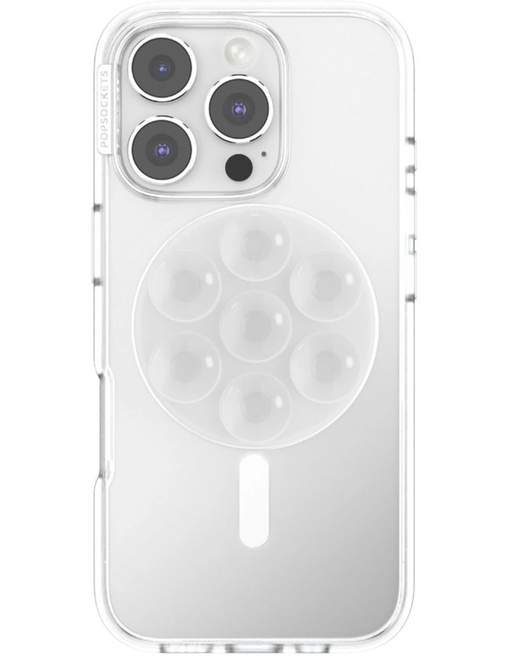 Suction MagSafe Phone Grip And Holder With Adapter Ring in Clear image 2