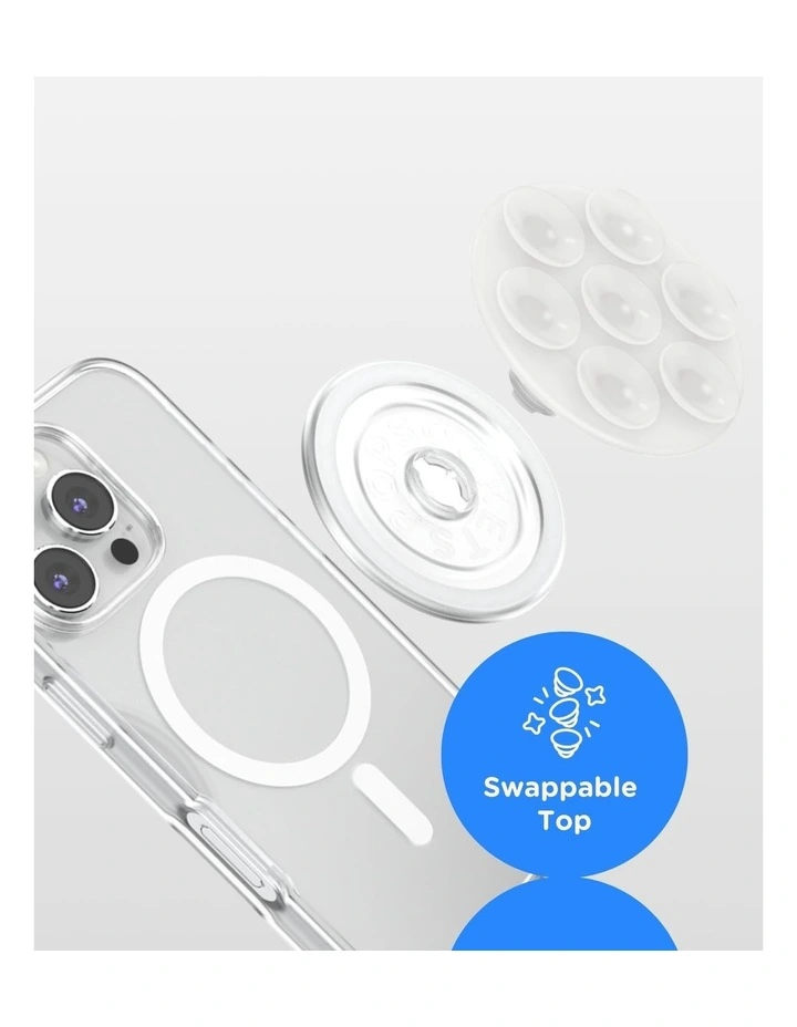 Suction MagSafe Phone Grip And Holder With Adapter Ring in Clear image 4