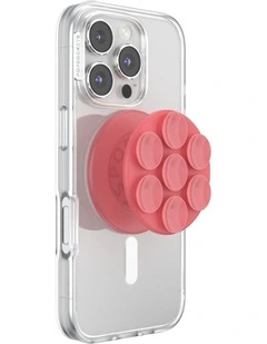 Suction MagSafe Phone Grip And Holder With Adapter Ring in Red