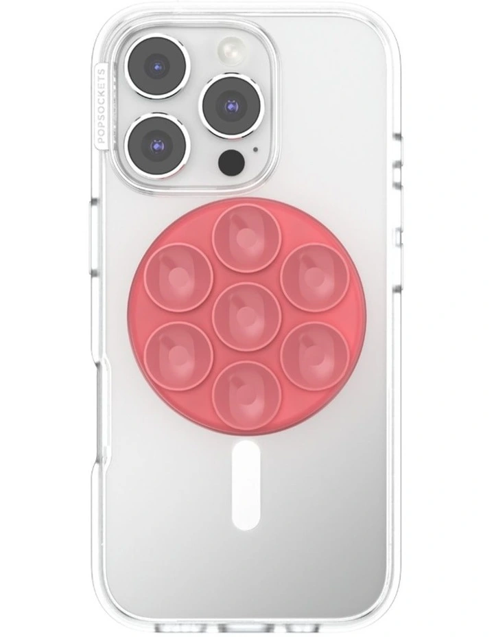 Suction MagSafe Phone Grip And Holder With Adapter Ring in Red image 2