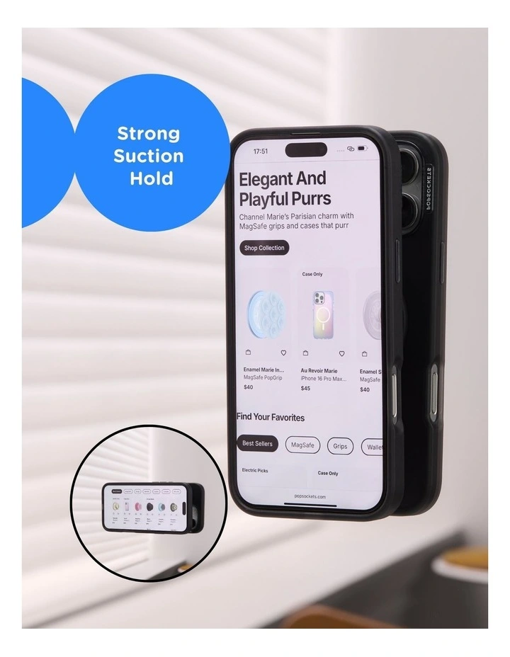 Suction Mag Safe Phone Grip And Holder in Latte image 5