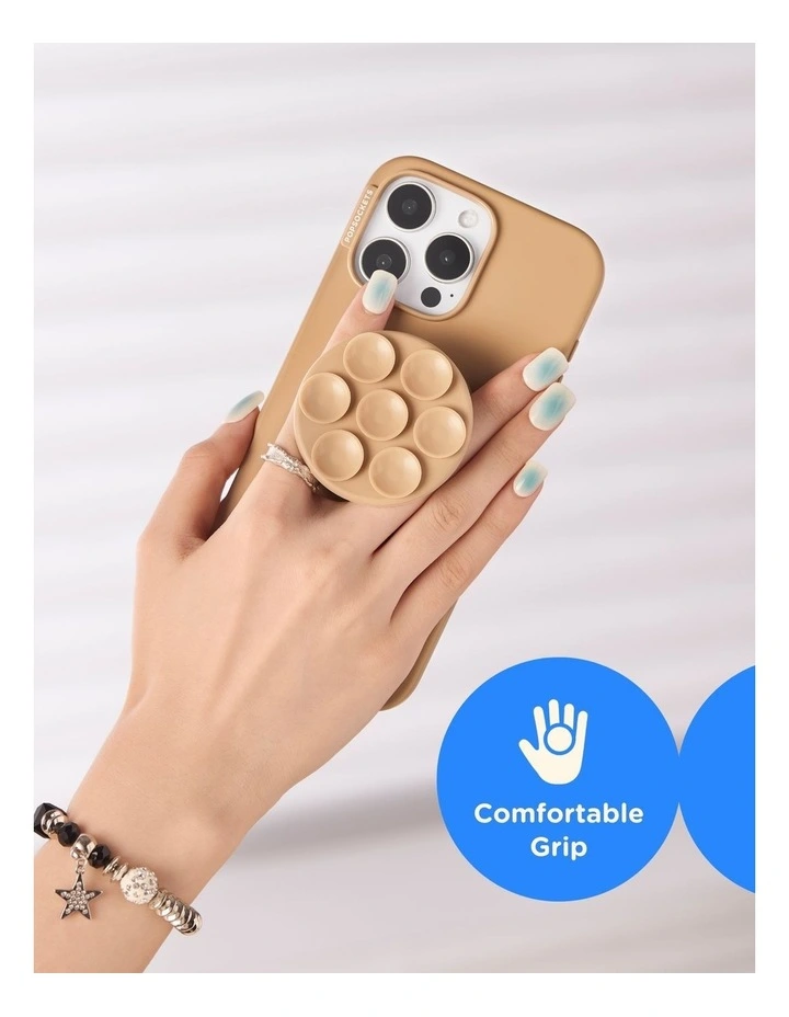 Suction Mag Safe Phone Grip And Holder in Latte image 7