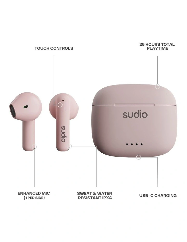 A1 Everyday True Wireless Earbuds in Pink image 4