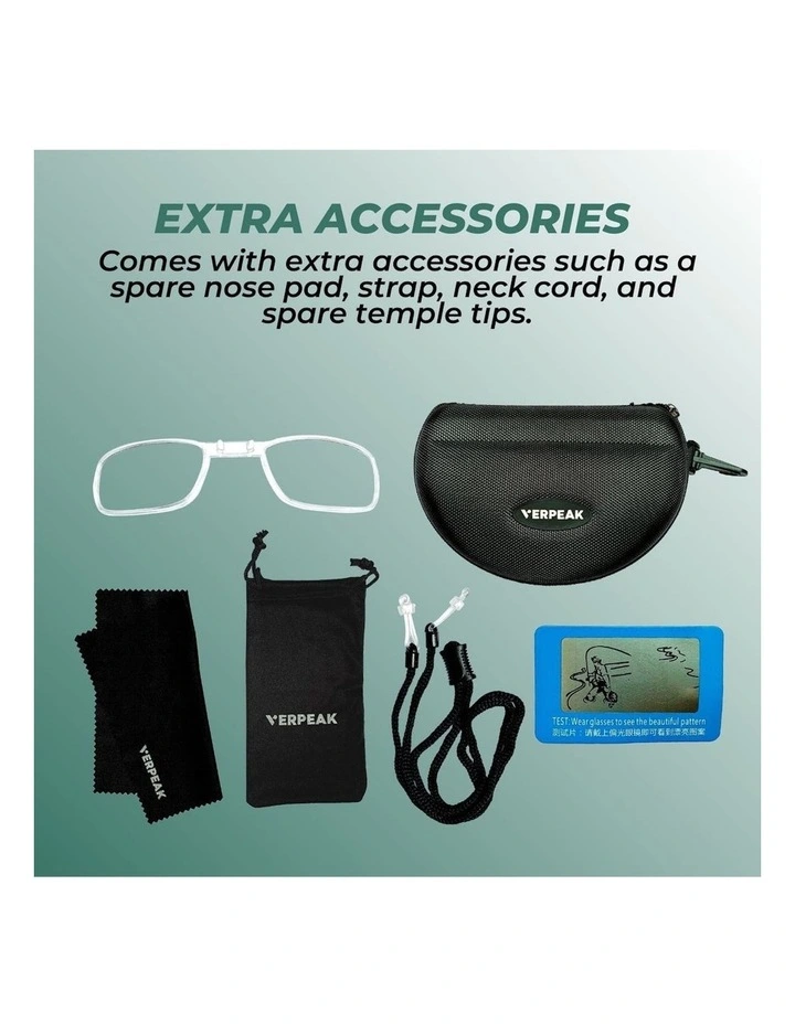 VERPEAK Sport Sunglasses UV400 Interchangeable Lens Breathable Type 2