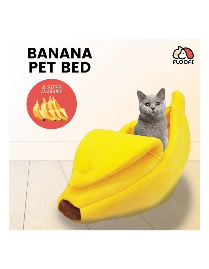 Floofi Banana Cat Bed In Yellow MYER