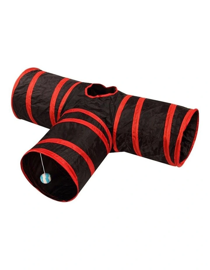 Foldable 4 Way Pet Tunnel Play Toy in Multi image 1