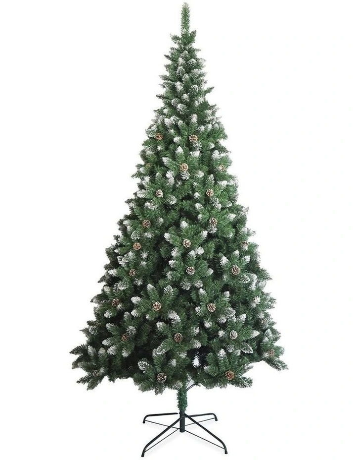 FESTISS Artificial Easy Assembly Christmas Tree With White Snow Flocked