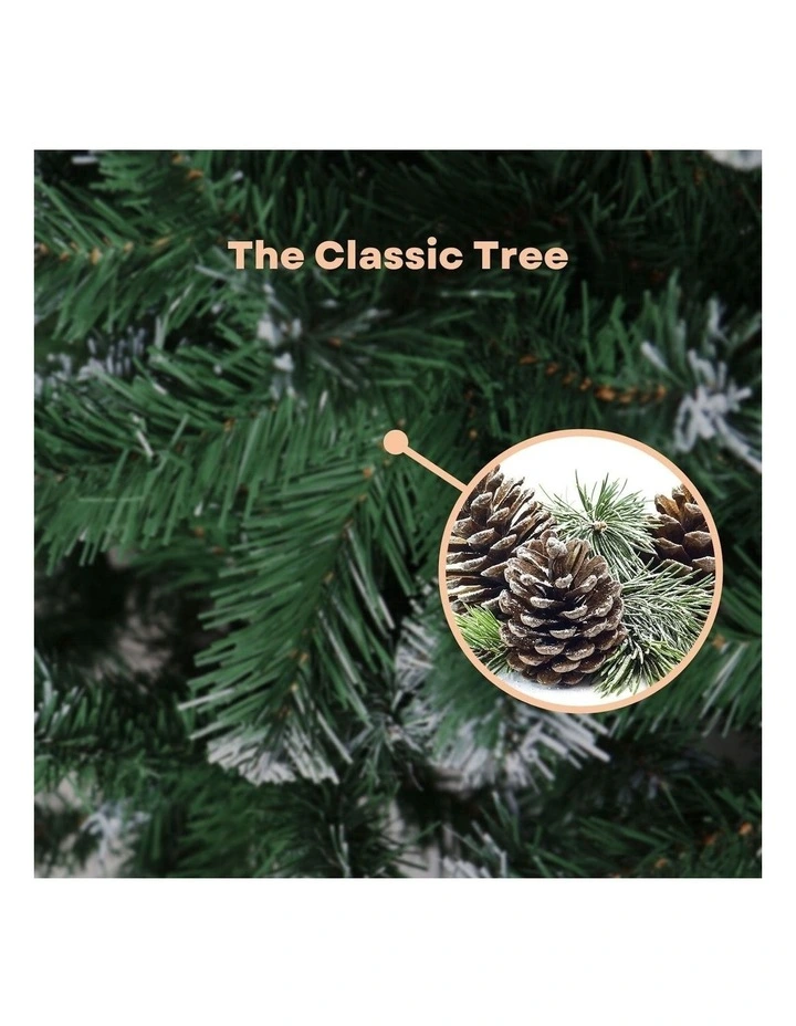 FESTISS Artificial Easy Assembly Christmas Tree With White Snow Flocked