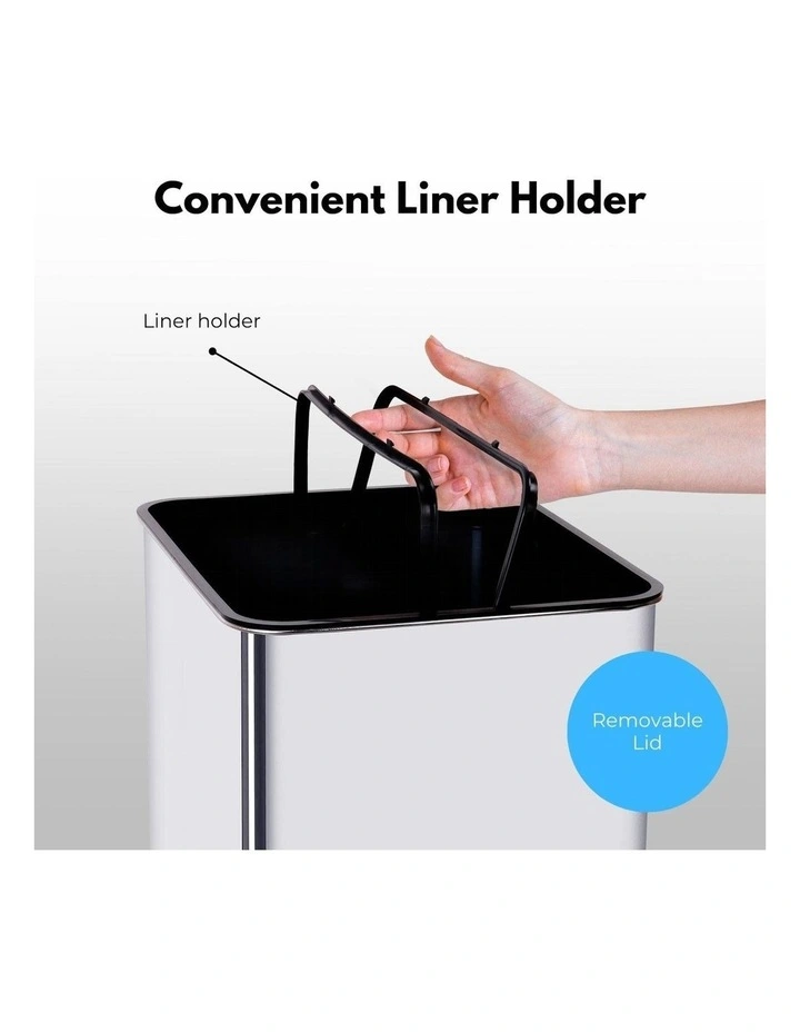 MiraKlass Motion Sensor Rubbish Bin 50L Narrow In Silver MYER