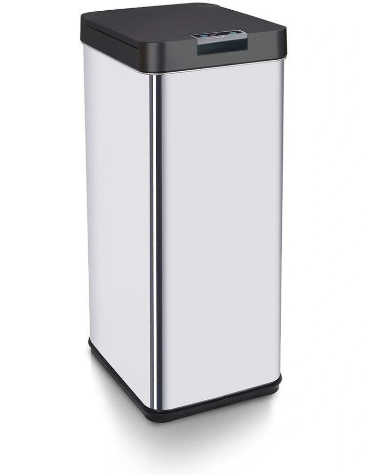 MiraKlass Motion Sensor Rubbish Bin 50L Narrow Square In Black MYER