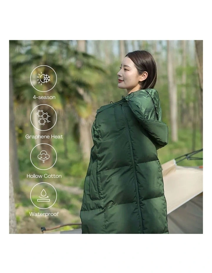 KILIROO Sleeping Bag 500GSM In Army Green MYER