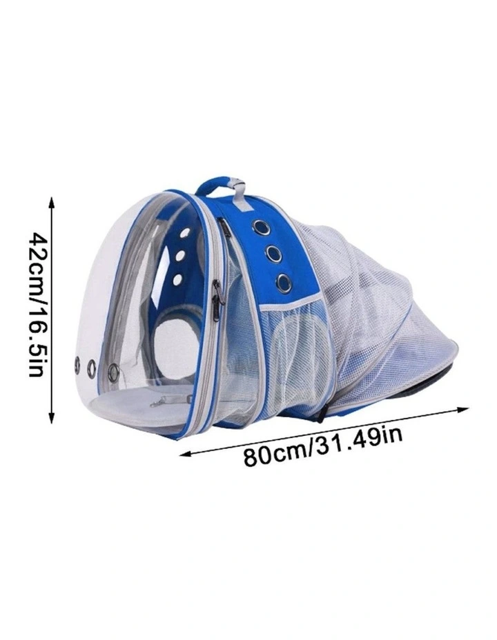 Expandable Pet Space Capsule Backpack Model 1 in Blue image 5