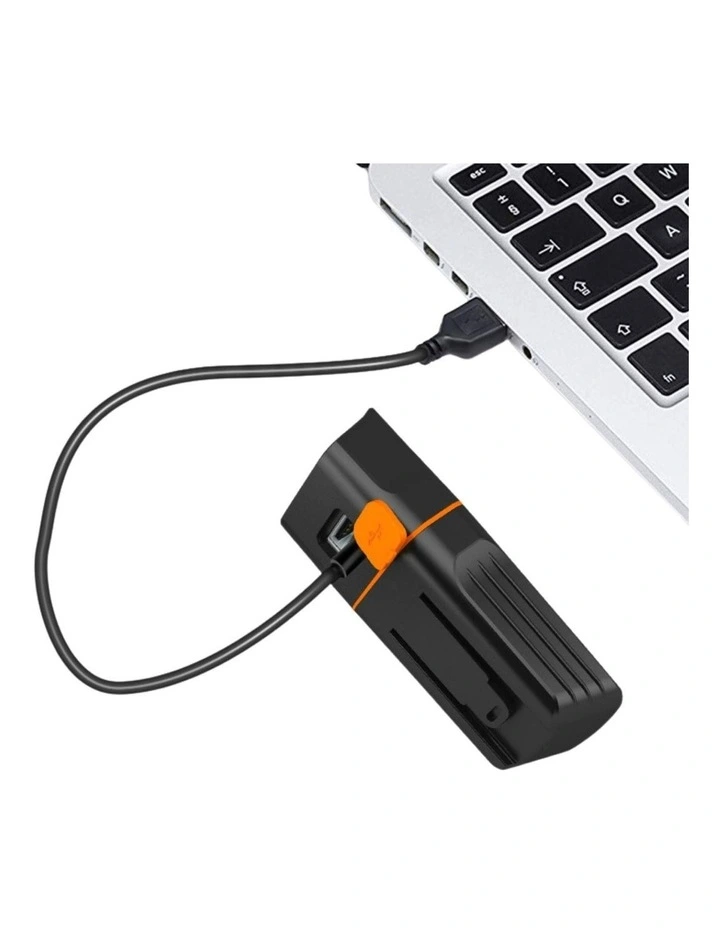 USB Rechargeable Bicycle Bike Light with Tail Light Waterproof 3 Bulbs in Black image 5