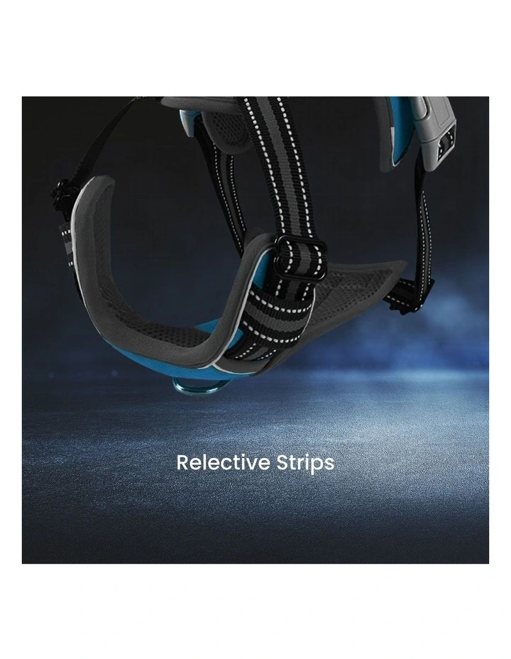 No Pull Dog Reflective Harness Vest Adjustable XL in Blue image 5