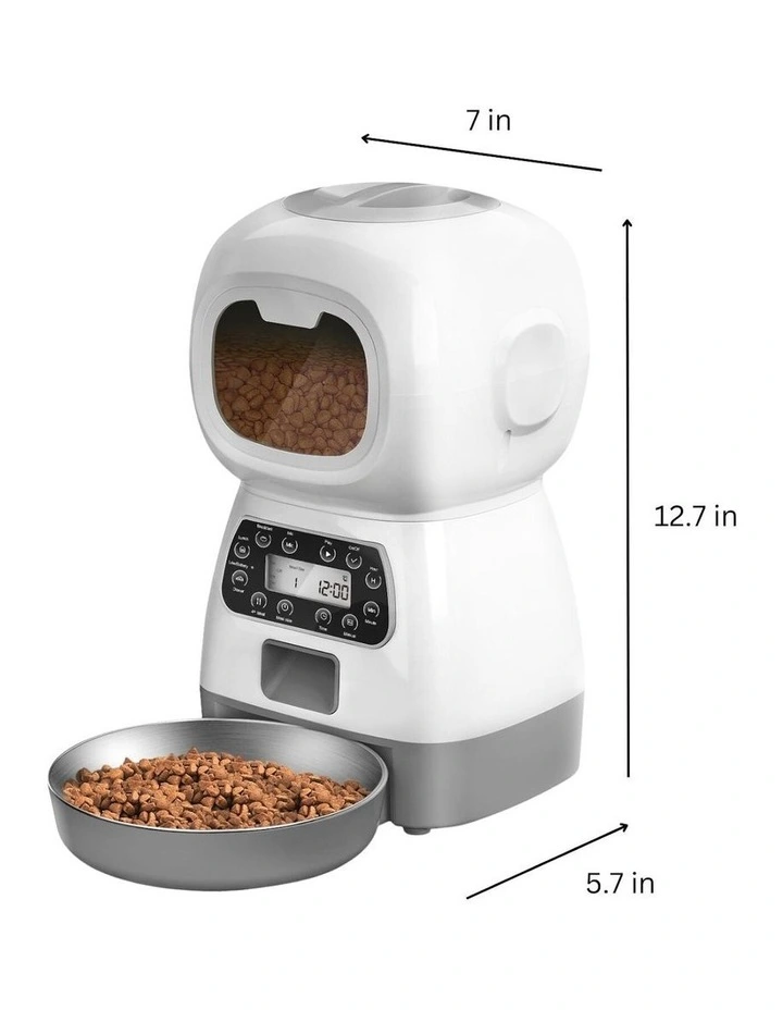Floofi Automatic Pet Self Feeding Bowl 3.5L In White MYER